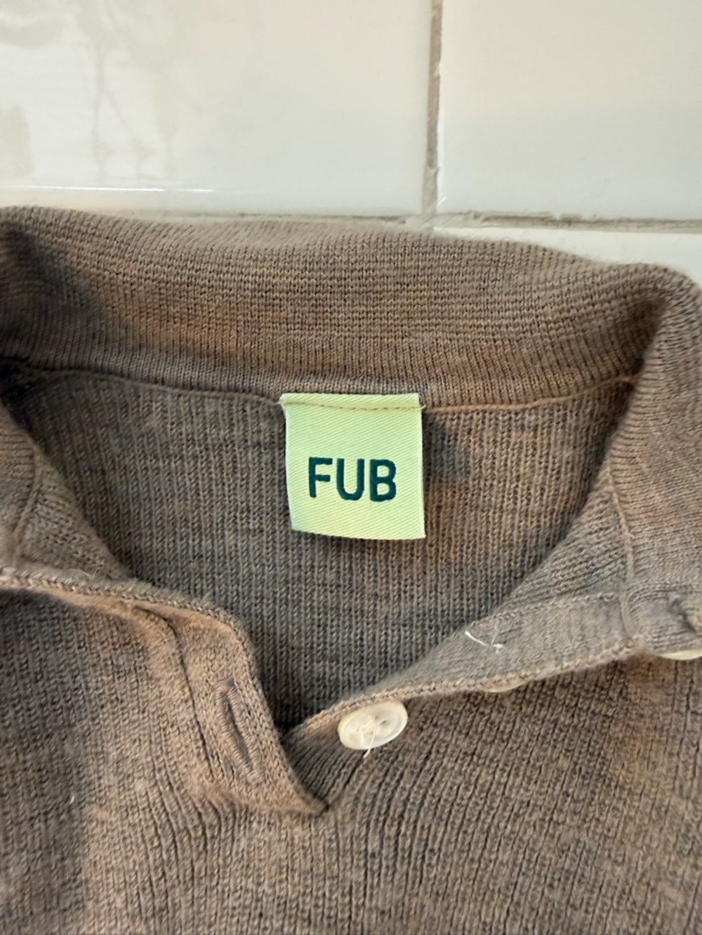 FUB Girls' Long Sleeve Knit Dress - Taupe - Picture 2 of 2